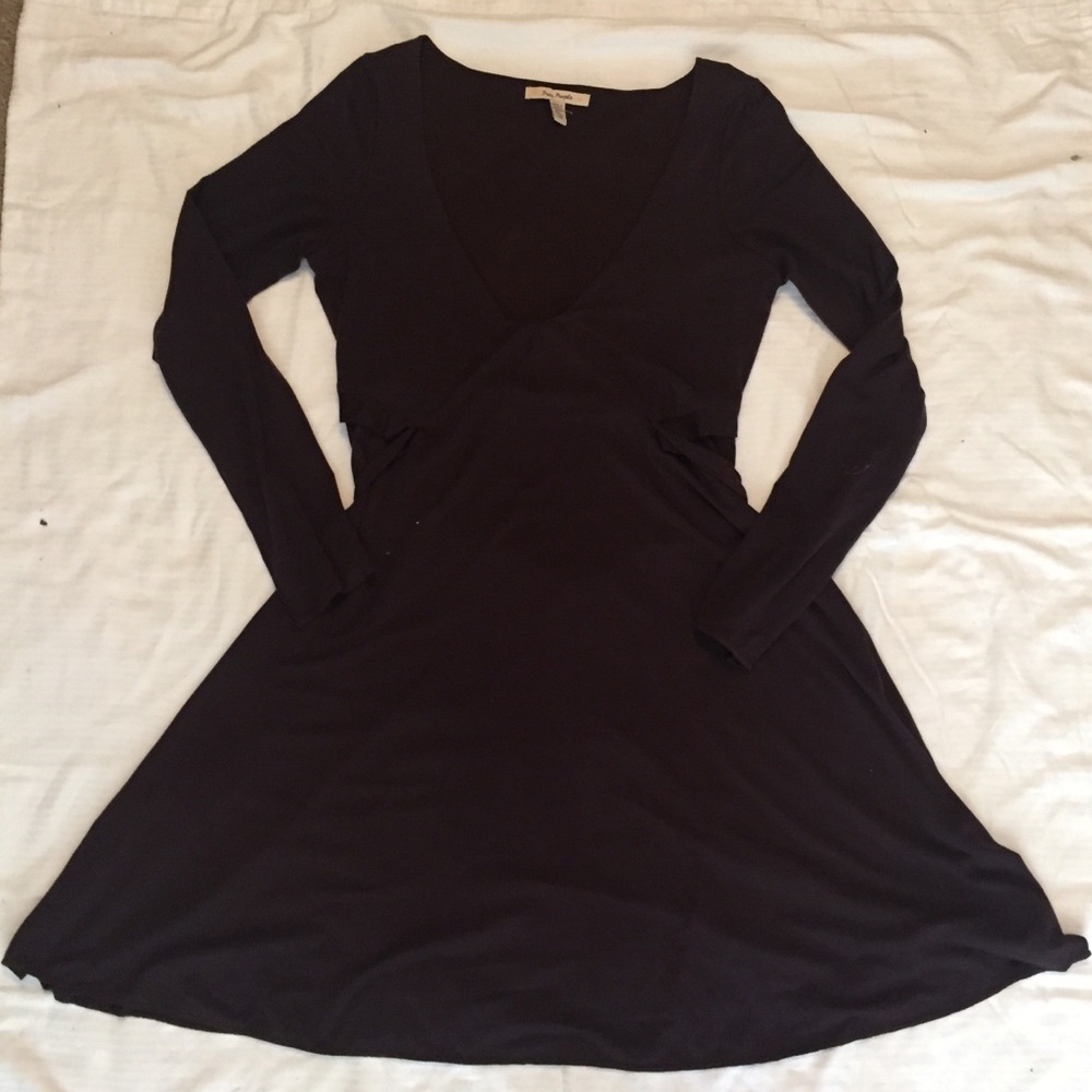 Free People Brown Longsleeve A-Line Dress Size L